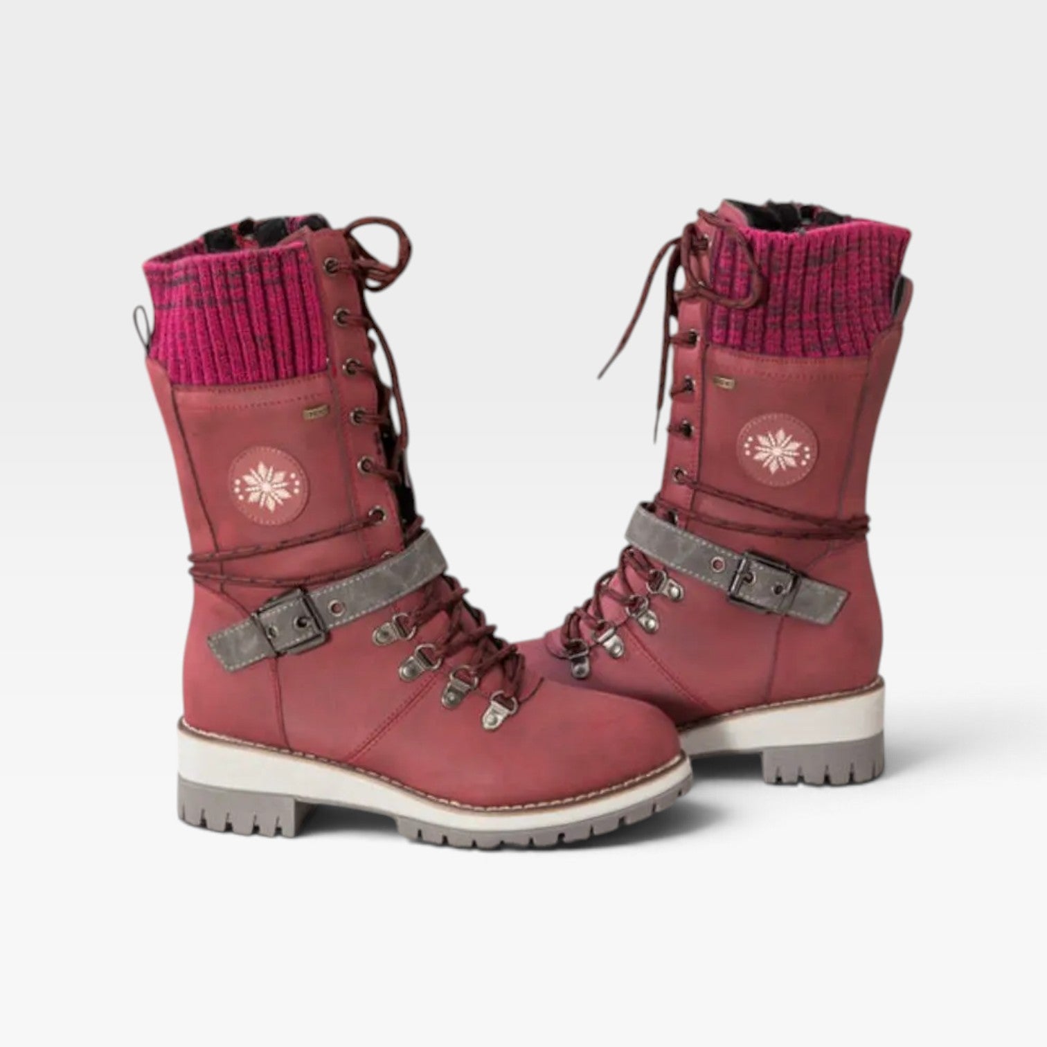 Snow Boots with Knit Cuff, Water Resistant Lugged Sole