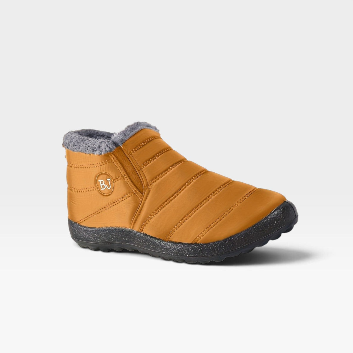 Quilted Fur Lined Snow Boots, Water Resistant Sole