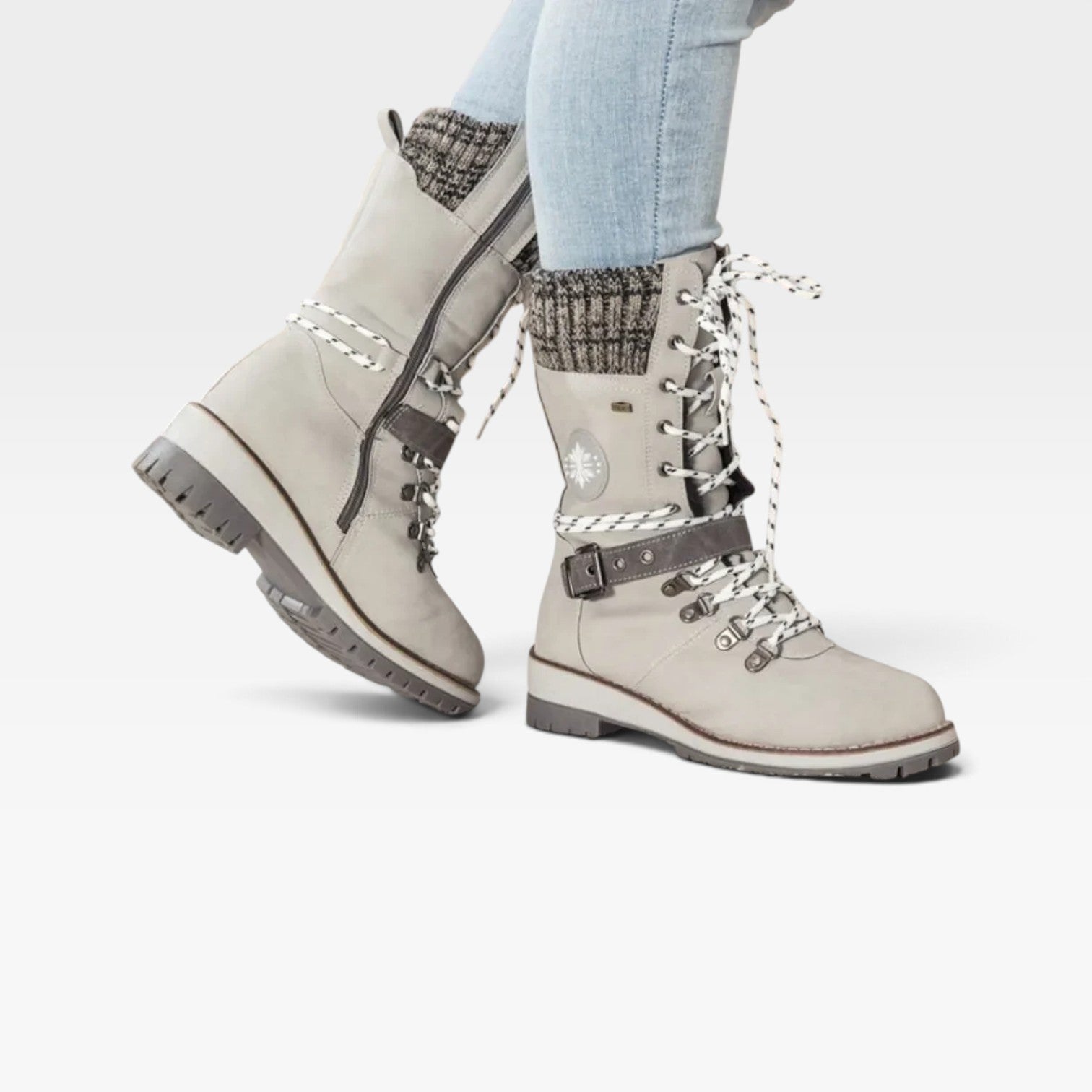 Snow Boots with Knit Cuff, Water Resistant Lugged Sole