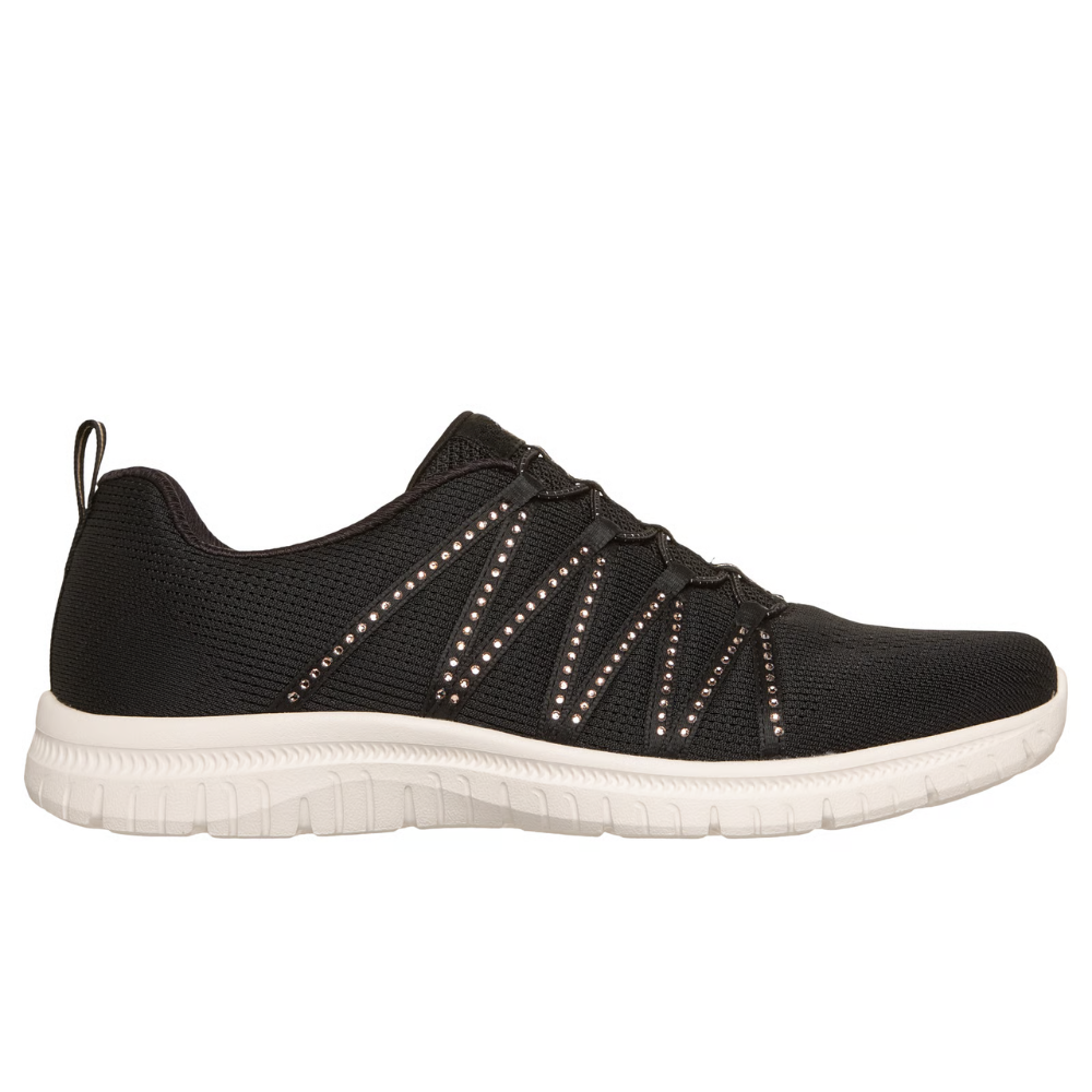 Sparkle Knit Sneakers, Slip On Bungee Lace Trainers