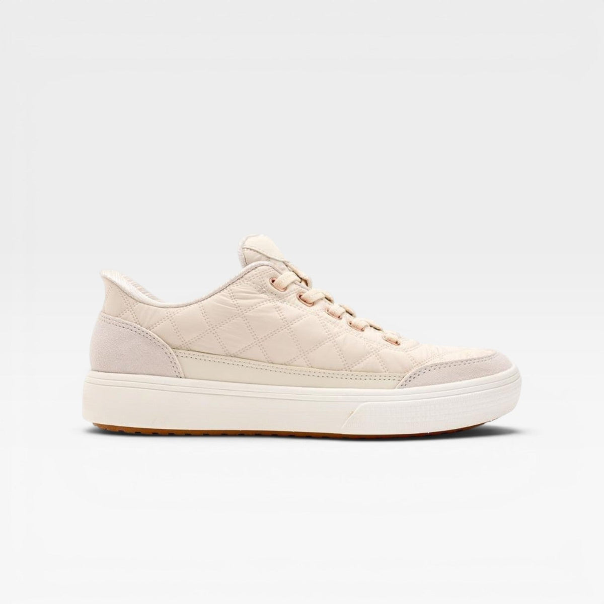 Quilted Puffer Sneakers, Cushioned Suede Trim Trainers