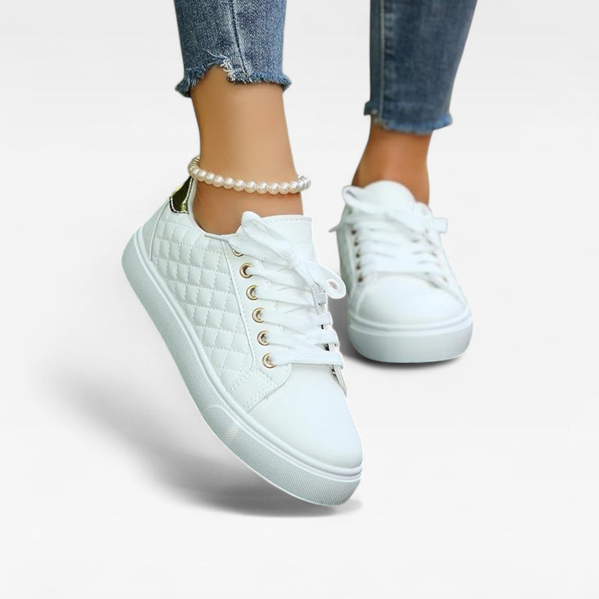 Lace Up Casual Trainers, Lightweight Cushioned Shoes
