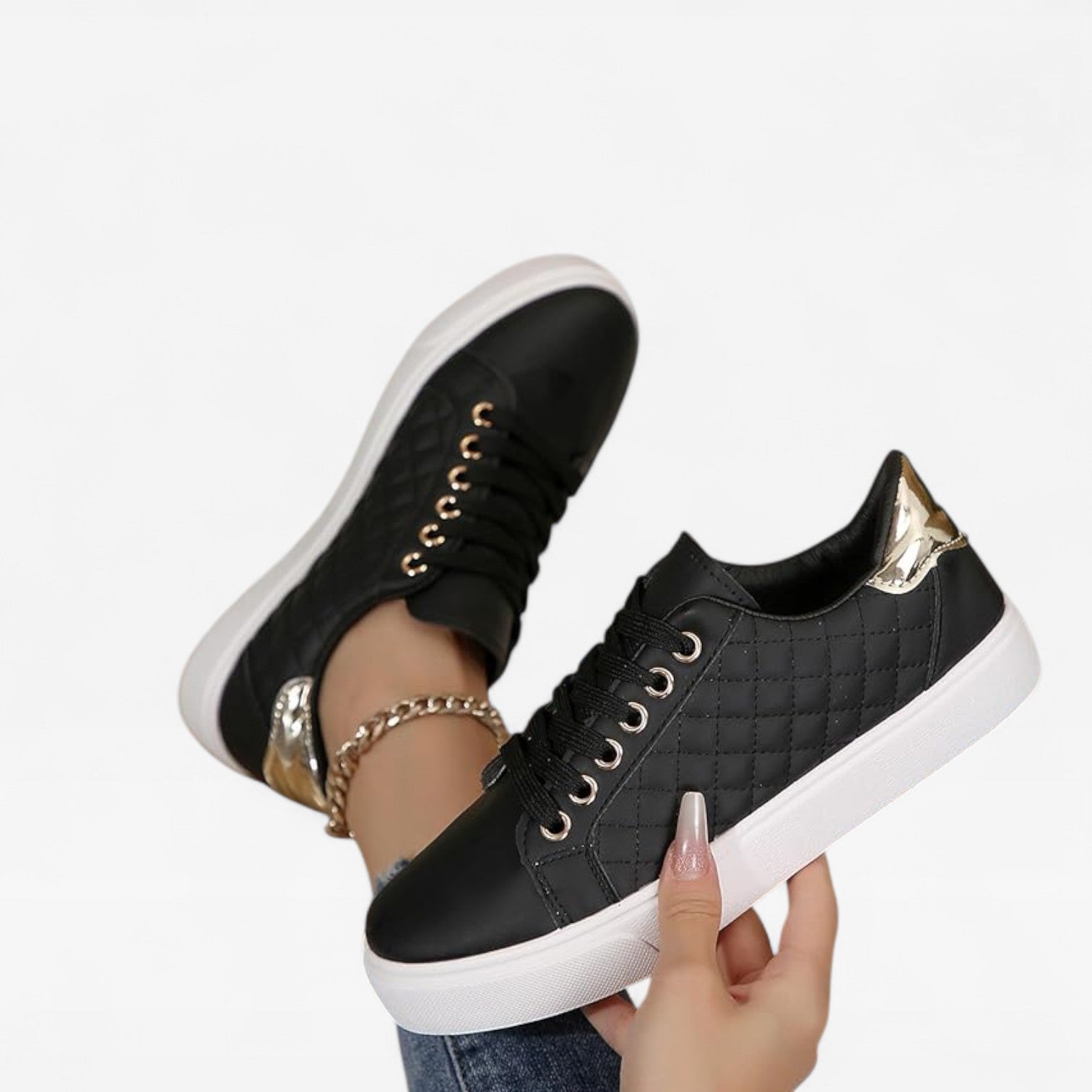 Lace Up Casual Trainers, Lightweight Cushioned Shoes