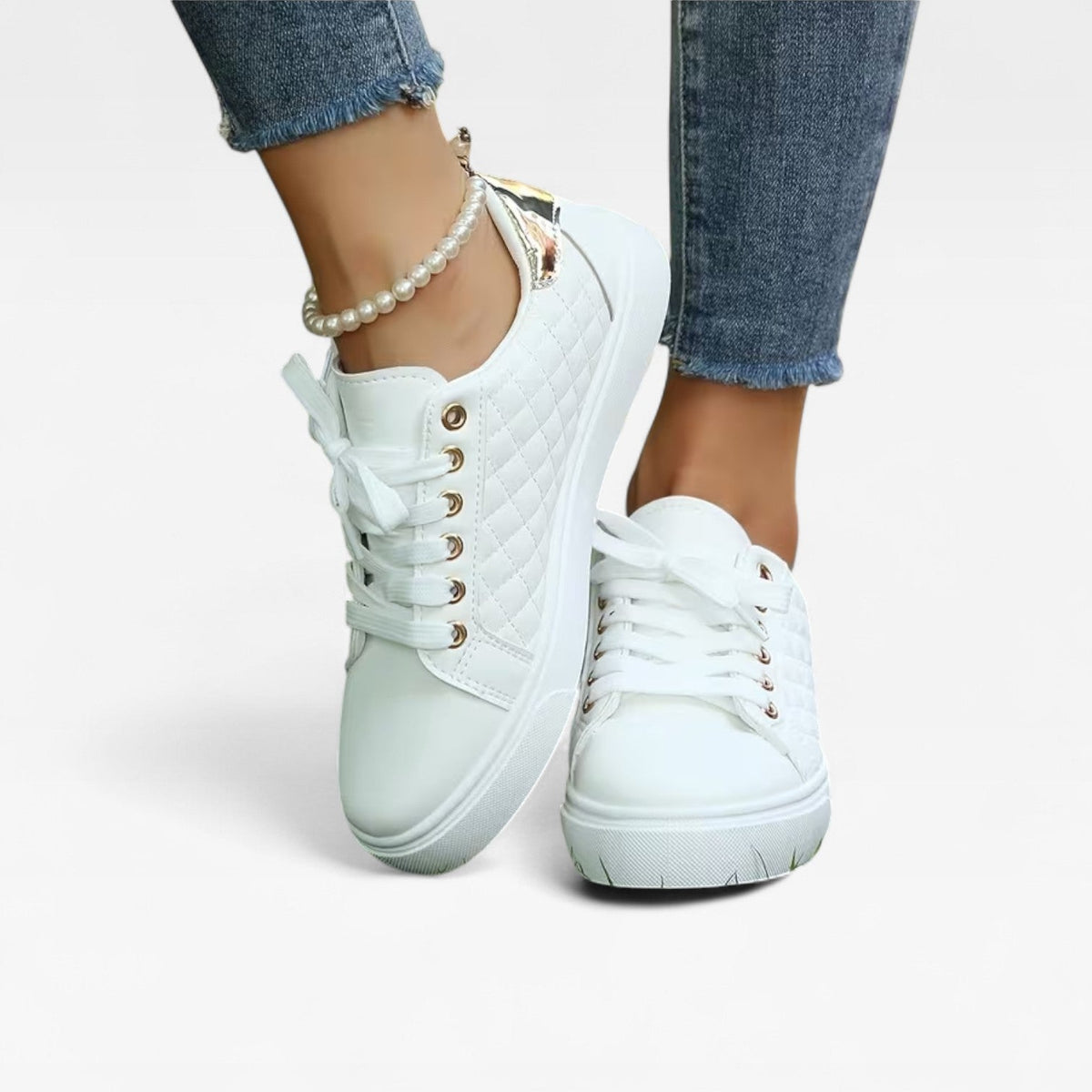 Lace Up Casual Trainers, Lightweight Cushioned Shoes