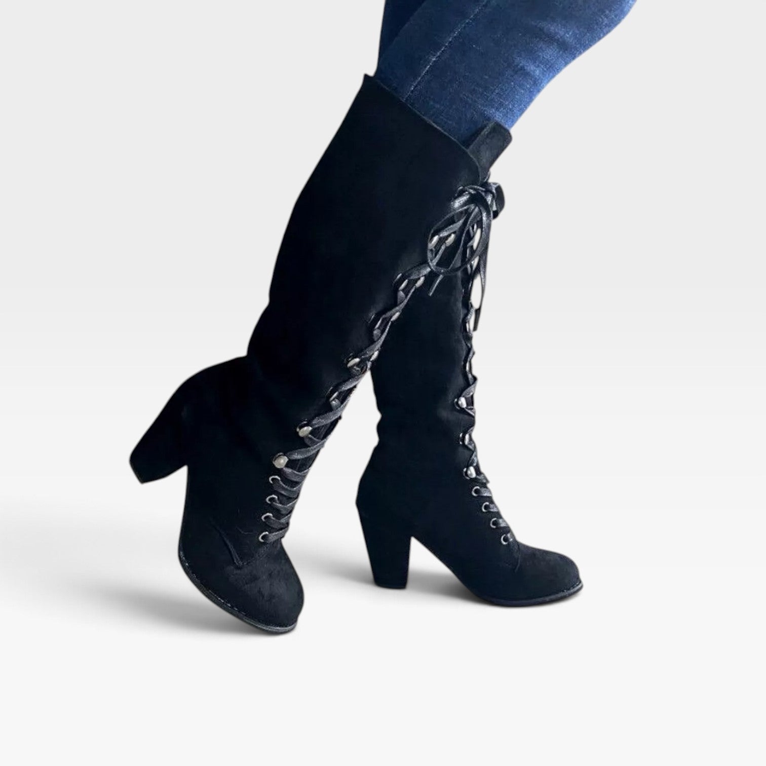 Lace Up Block Heel Ankle Boots, Versatile Day to Night
