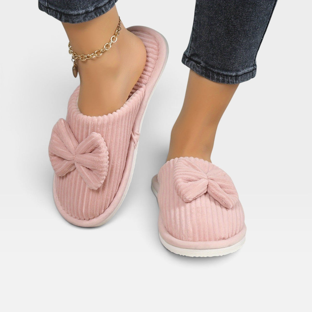 Fleece Lined House Slippers, Cushioned Slip On Shoe