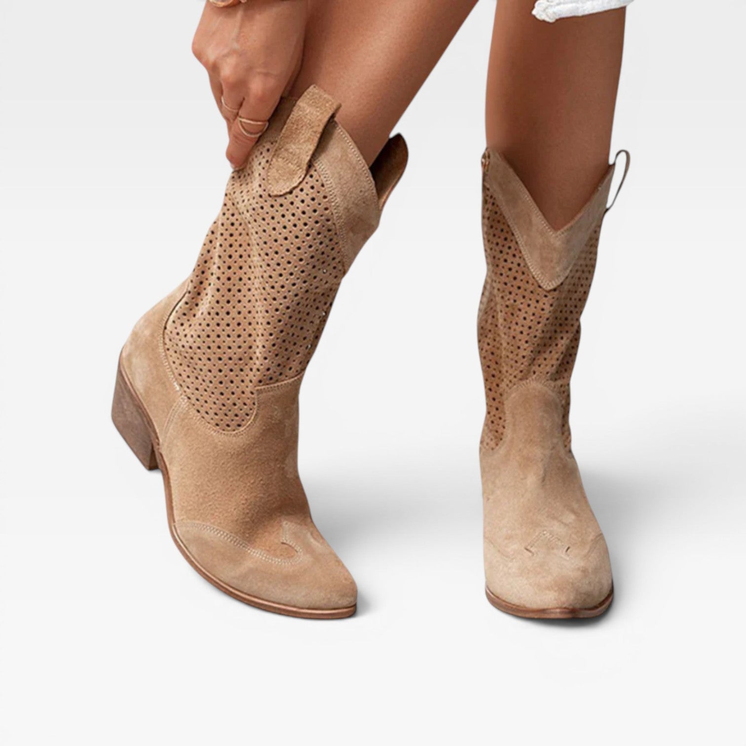Perforated Western Boots, Breathable Summer Cowboy