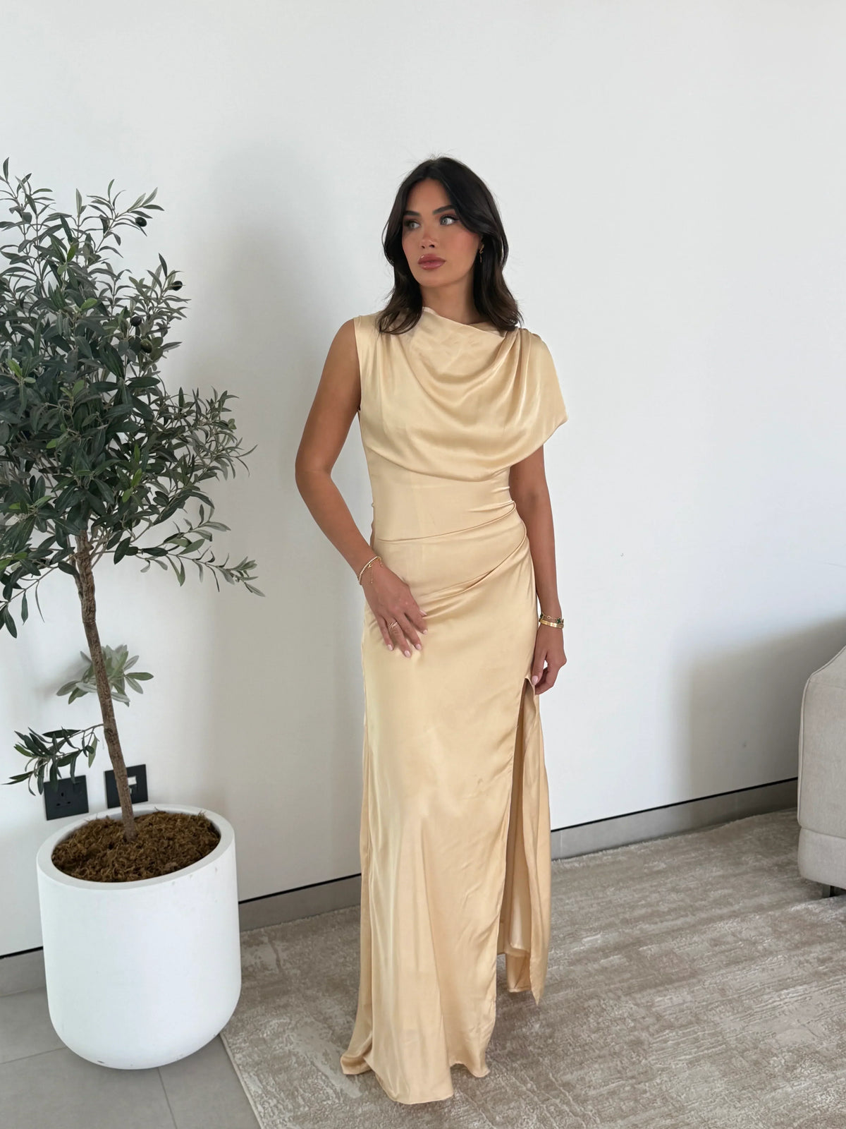 Athena Satin Maxi Dress