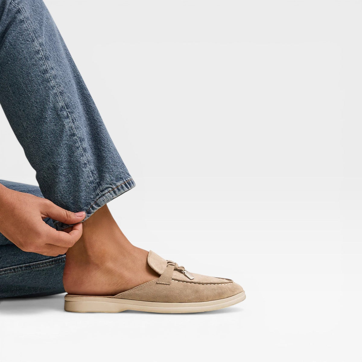 Suede Slip On Mules, Backless Flat Everyday Slide Shoes