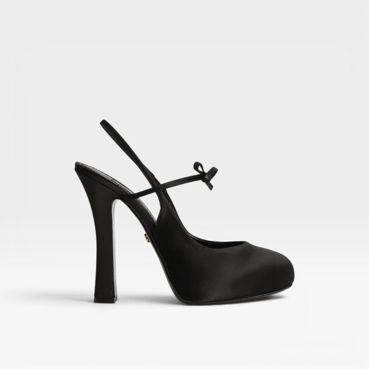 Ballet Slingback Pumps, Bow Detail Stiletto Round Toe