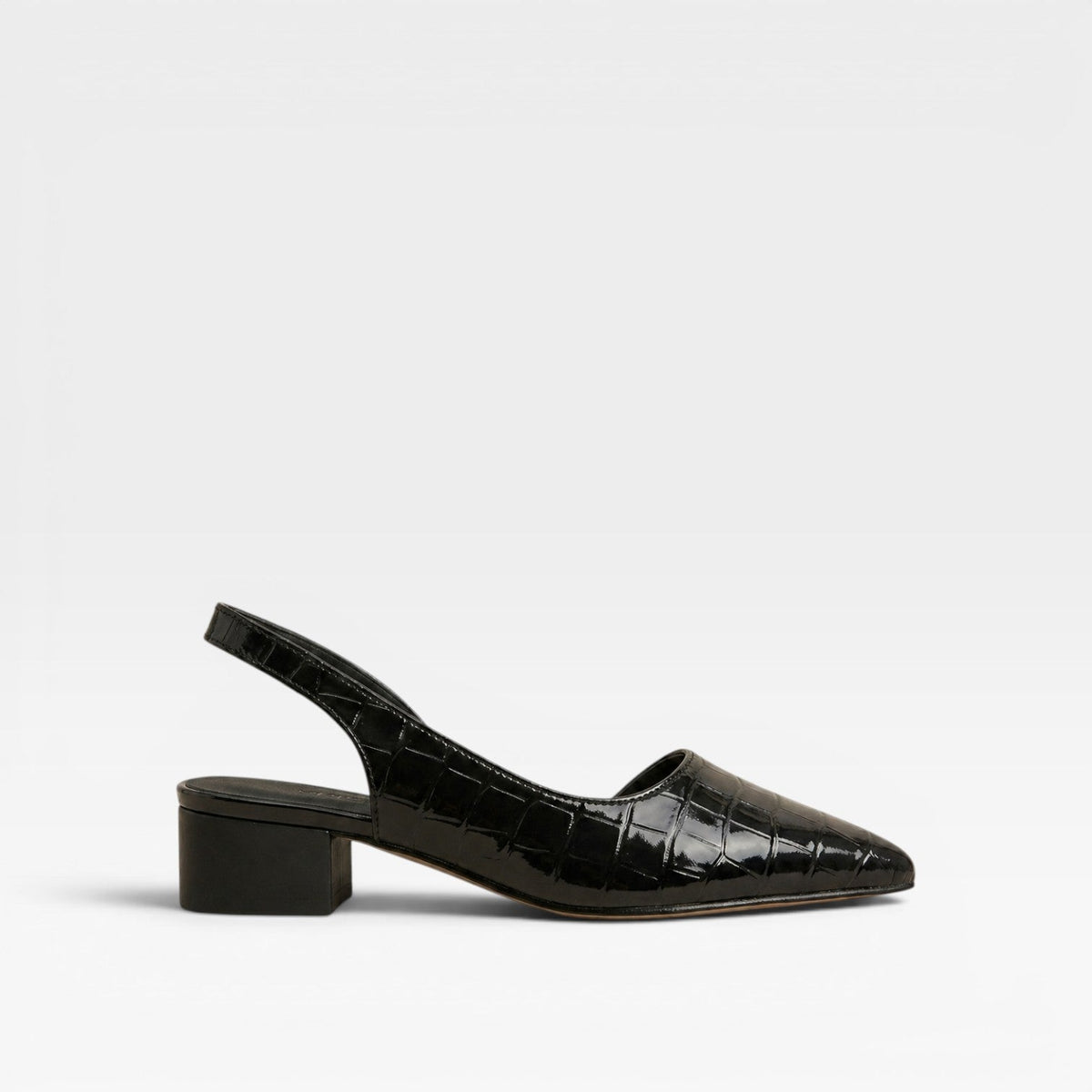Slingback Block Heel Pumps, Pointed Toe Office Heels