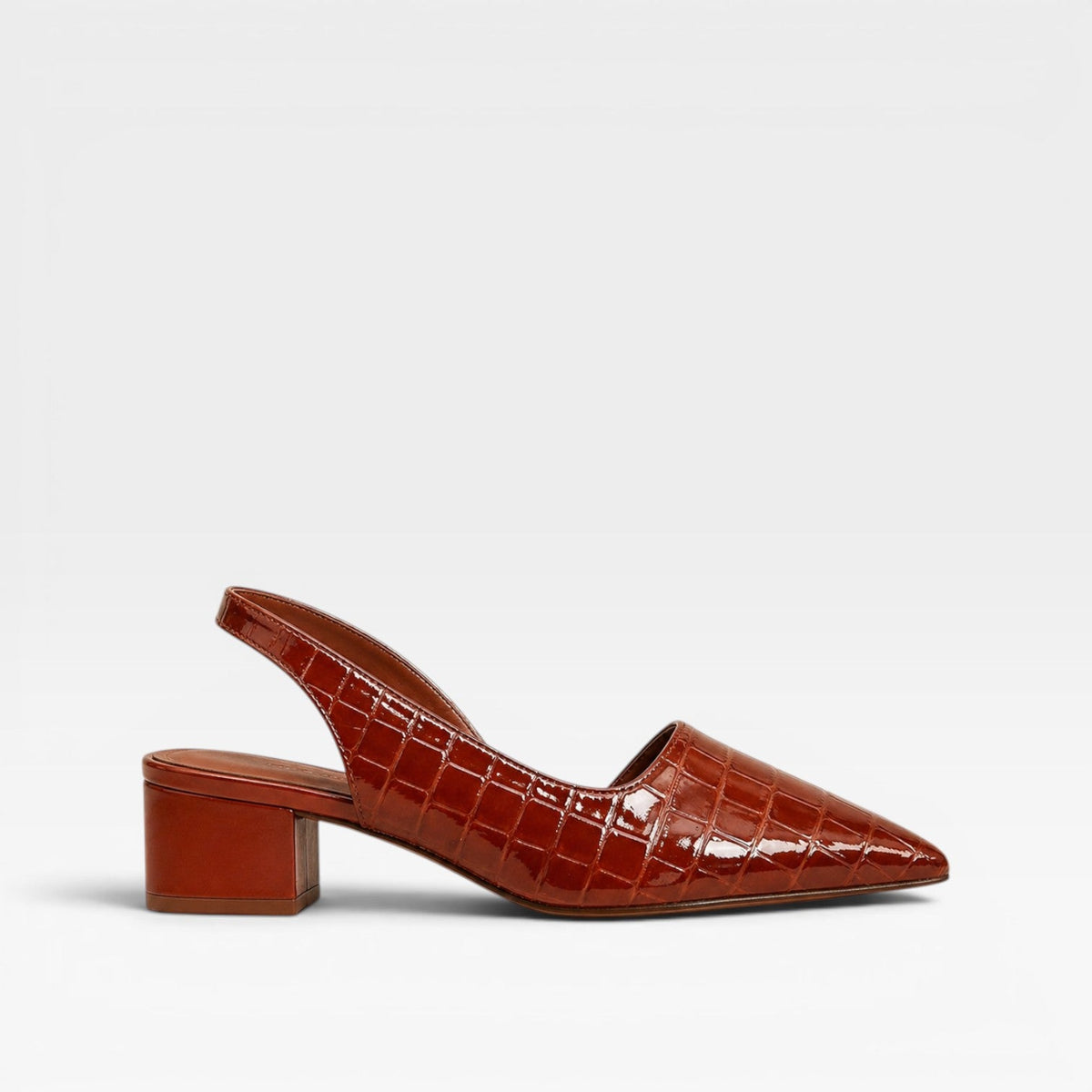 Slingback Block Heel Pumps, Pointed Toe Office Heels