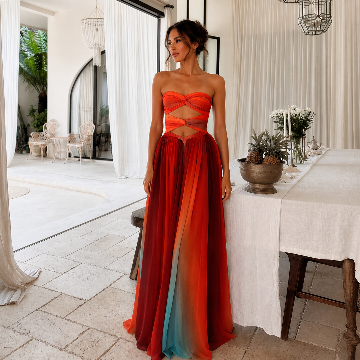 Camille Bustier Maxi Dress
