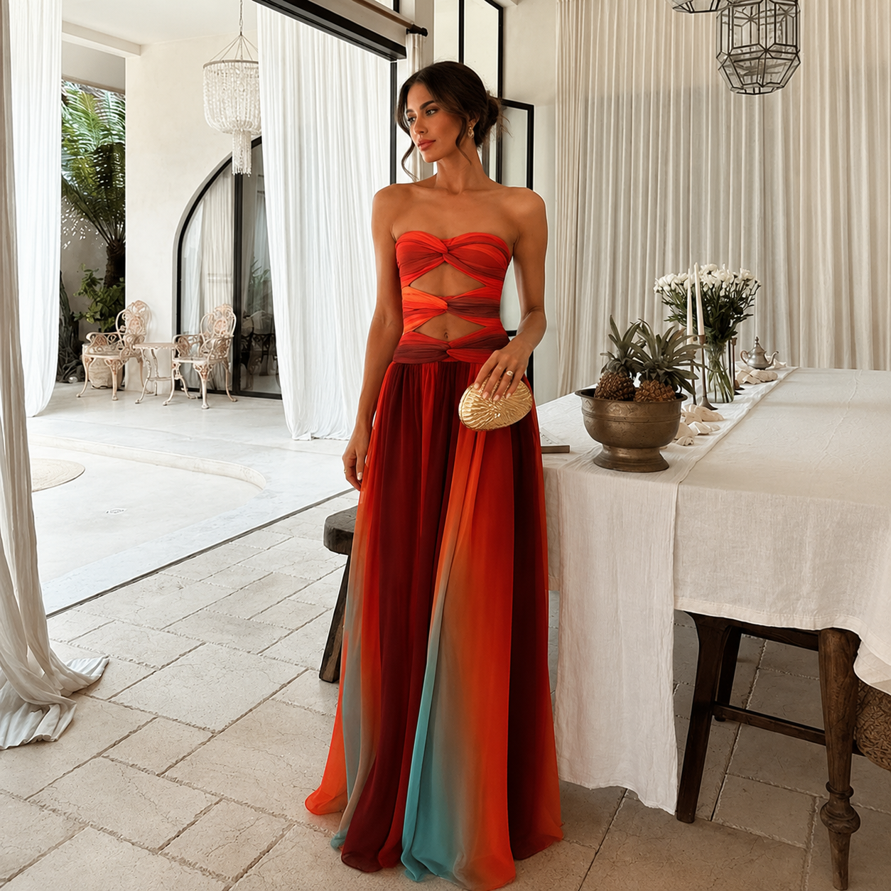 Camille Bustier Maxi Dress
