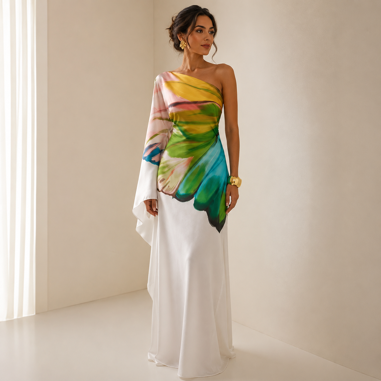 Adeline One-Shoulder Maxi Dress
