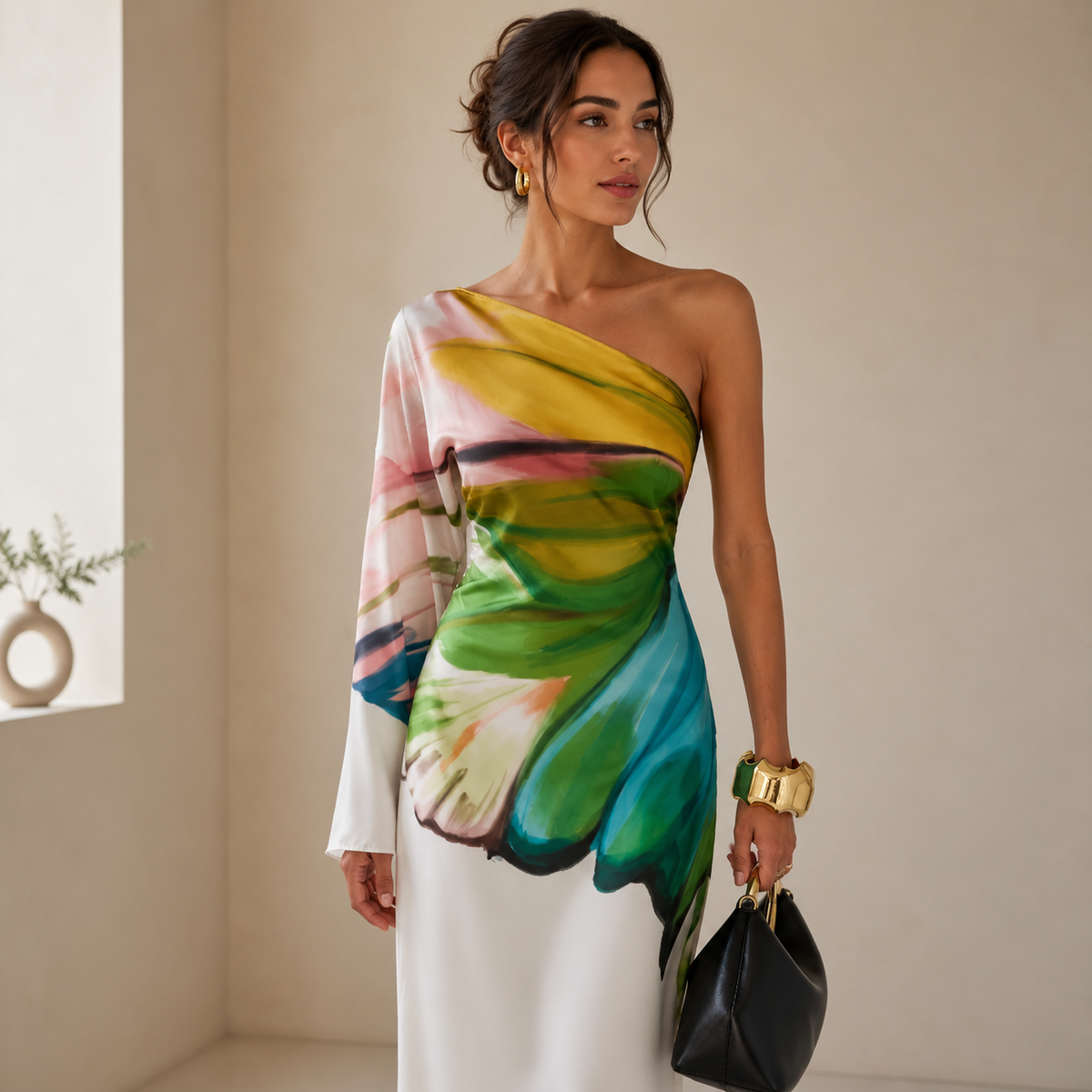 Adeline One-Shoulder Maxi Dress