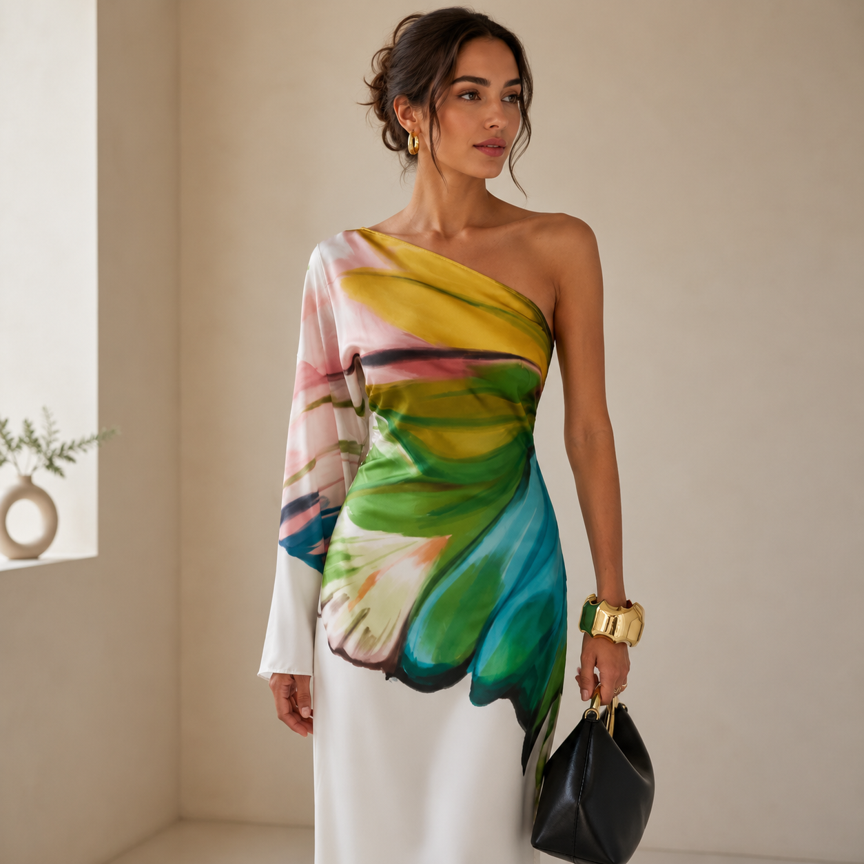 Adeline One-Shoulder Maxi Dress