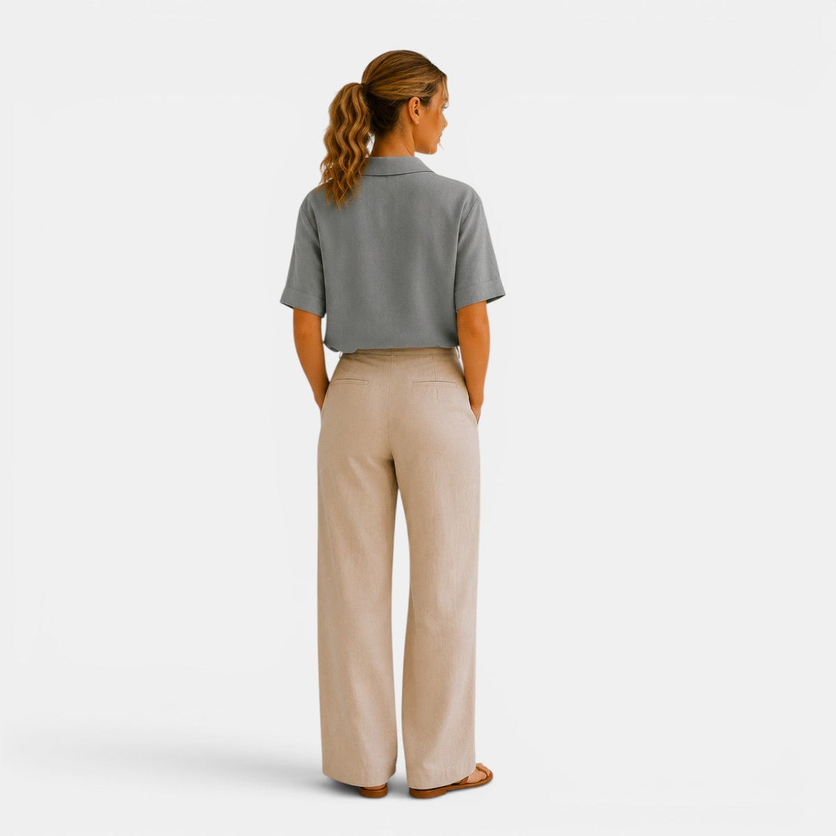 Shawl Collar Short Sleeve Blouse, Relaxed Button Front