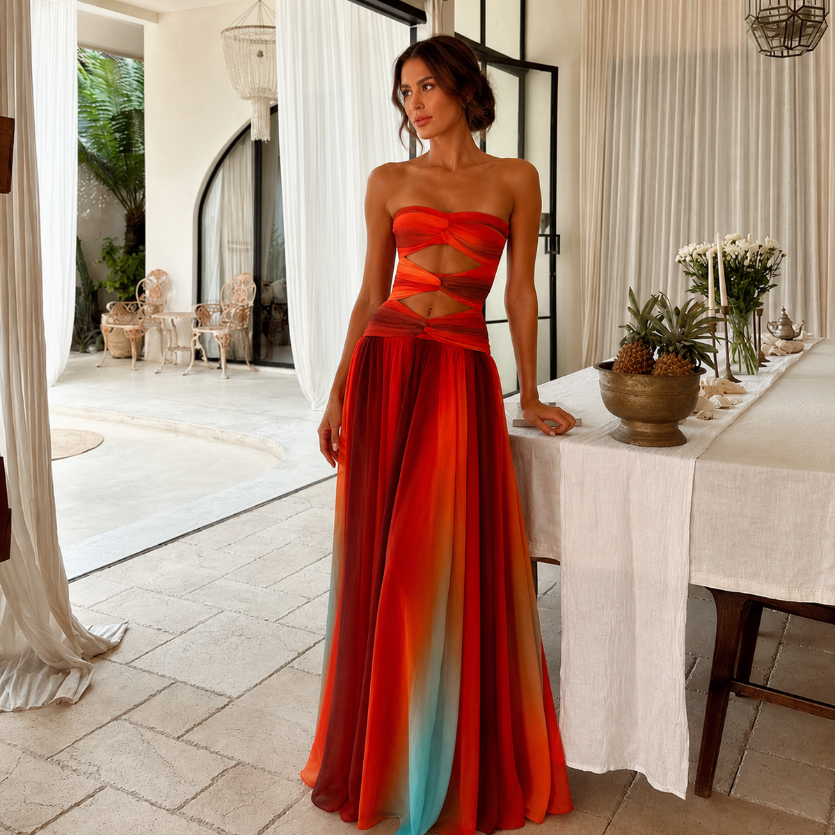 Camille Bustier Maxi Dress
