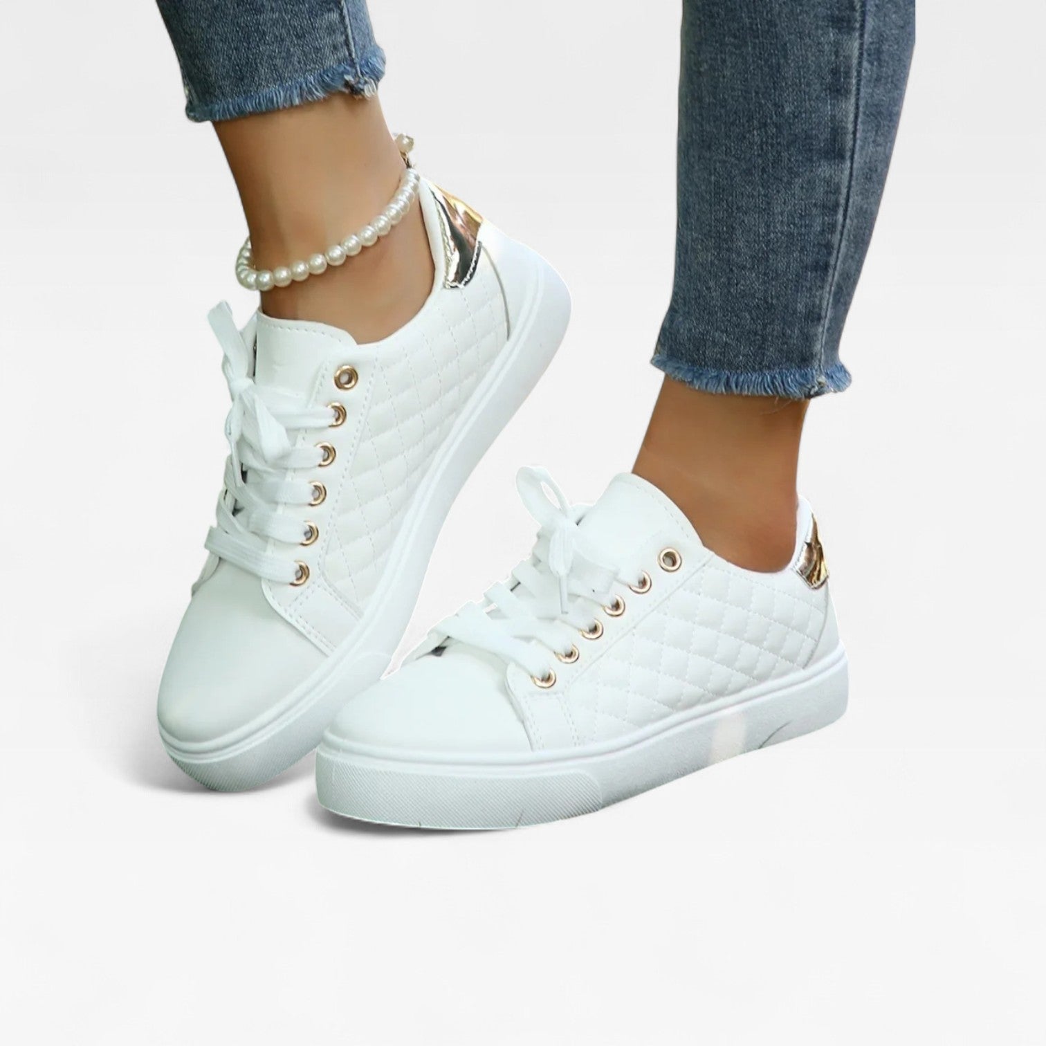 Lace Up Casual Trainers, Lightweight Cushioned Shoes