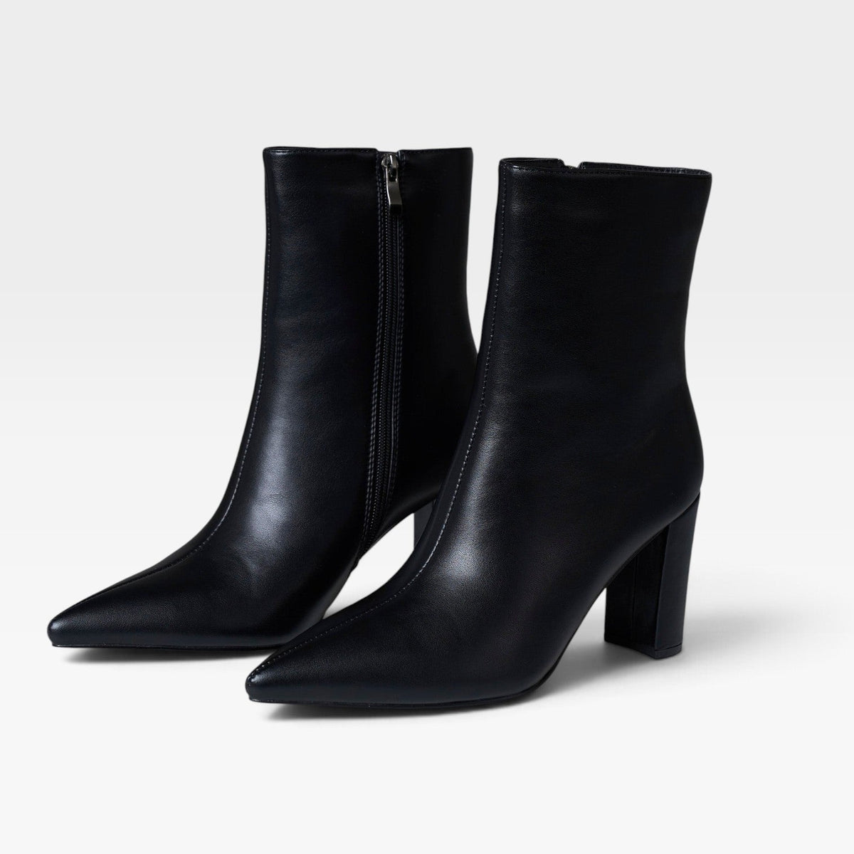 Fold Over Knee High Boots, Pointed Toe Block Heel Leather