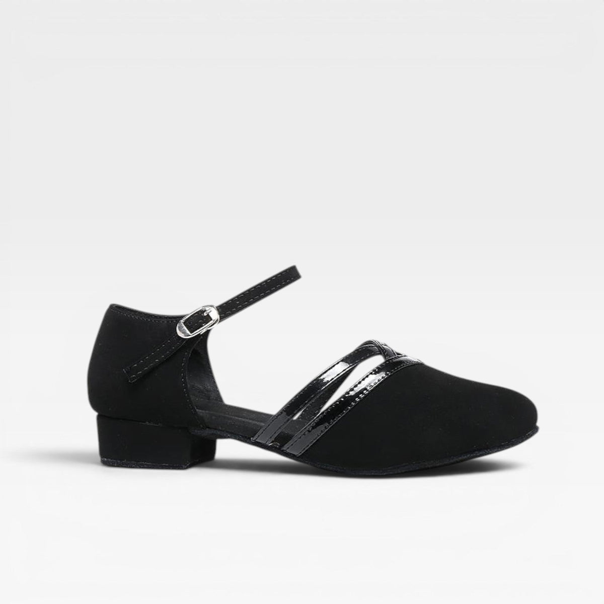 Strappy Block Heel Pumps, Low Heel Black Dress Shoes