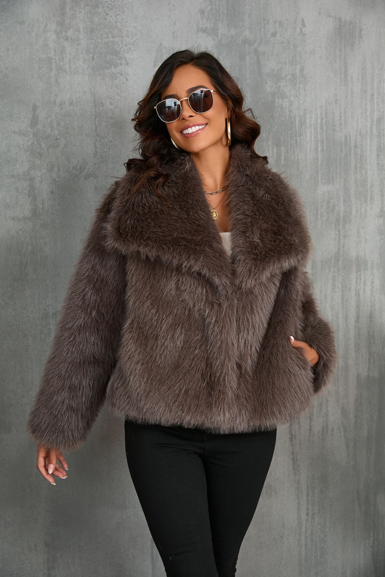 Violet Faux Fur Jacket