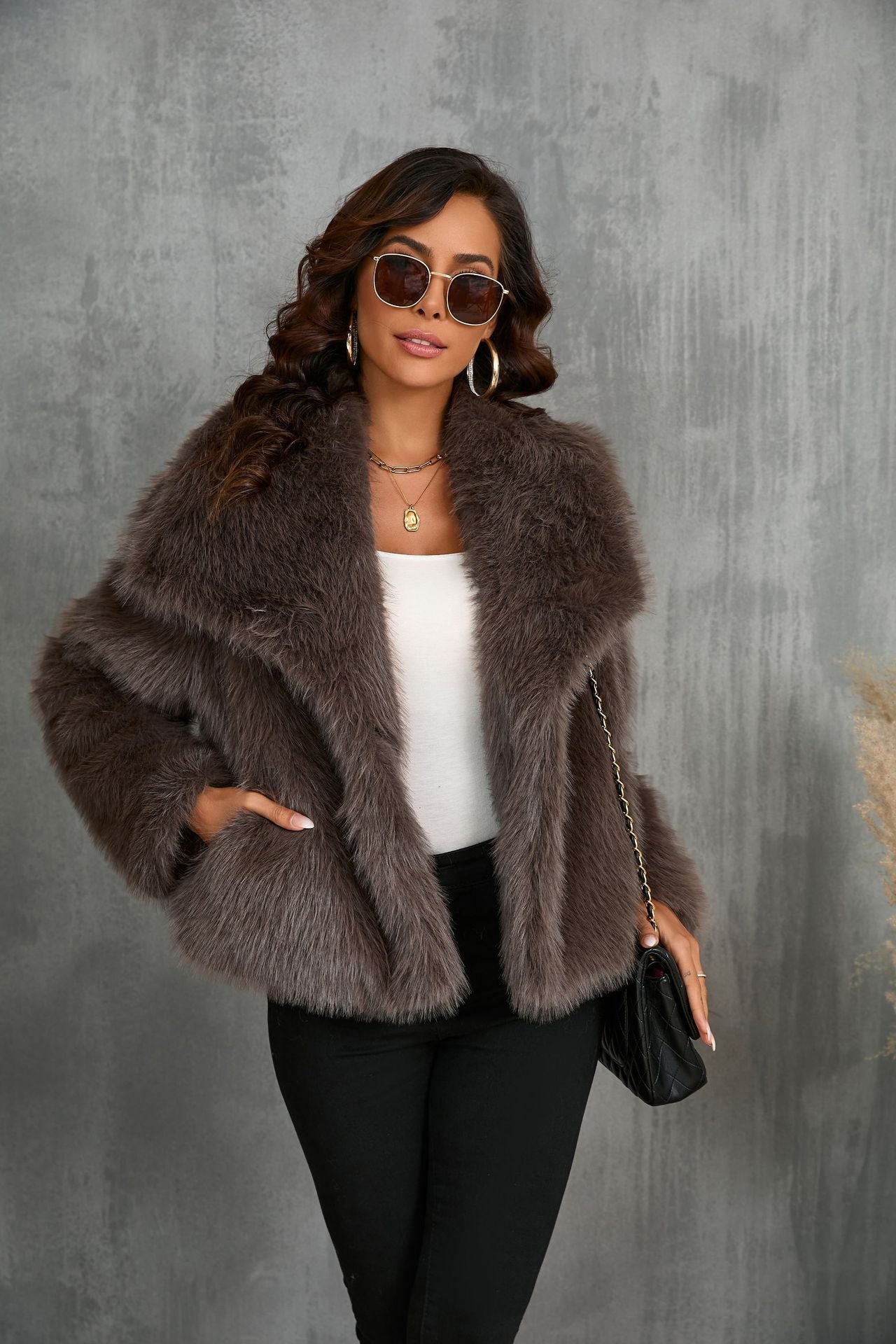 Violet Faux Fur Jacket