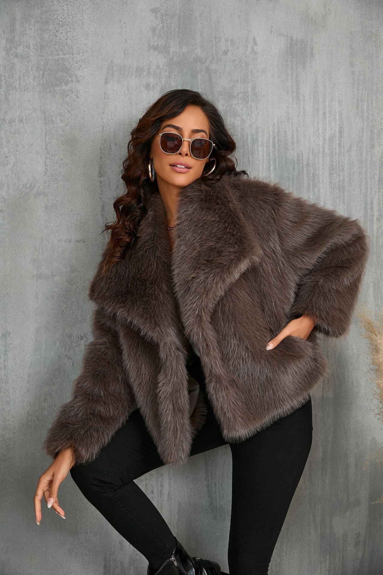 Violet Faux Fur Jacket
