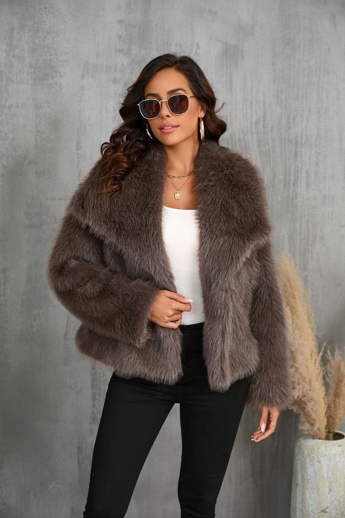 Violet Faux Fur Jacket