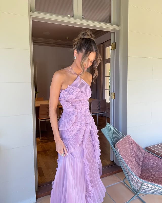 Ivy Halter Ruffled Maxi Dress