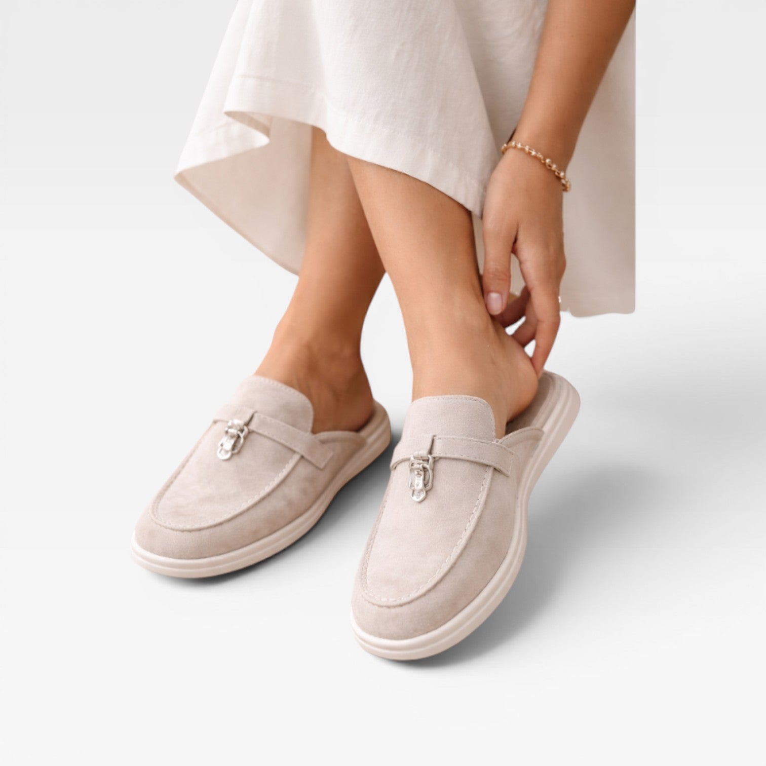 Suede Slip On Mules, Backless Flat Everyday Slide Shoes