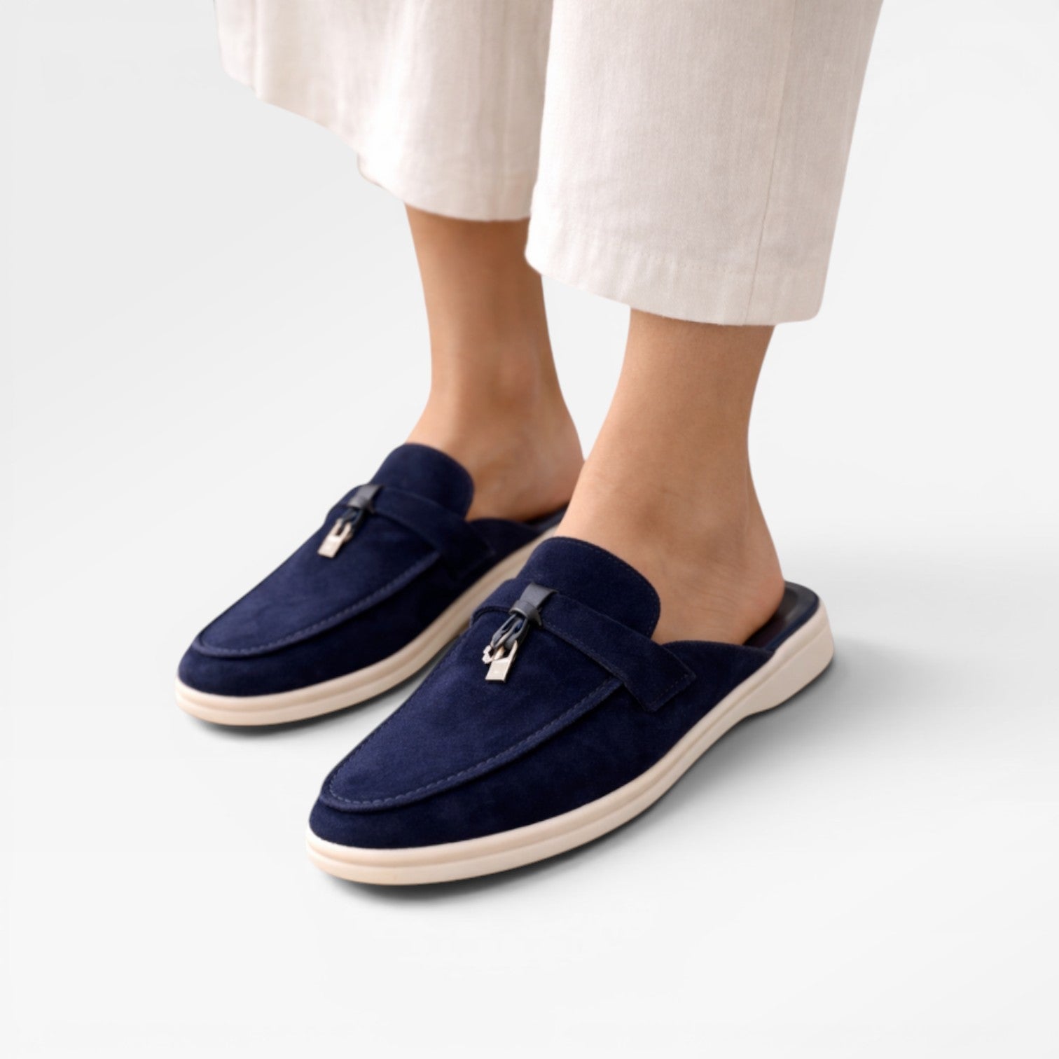 Suede Slip On Mules, Backless Flat Everyday Slide Shoes