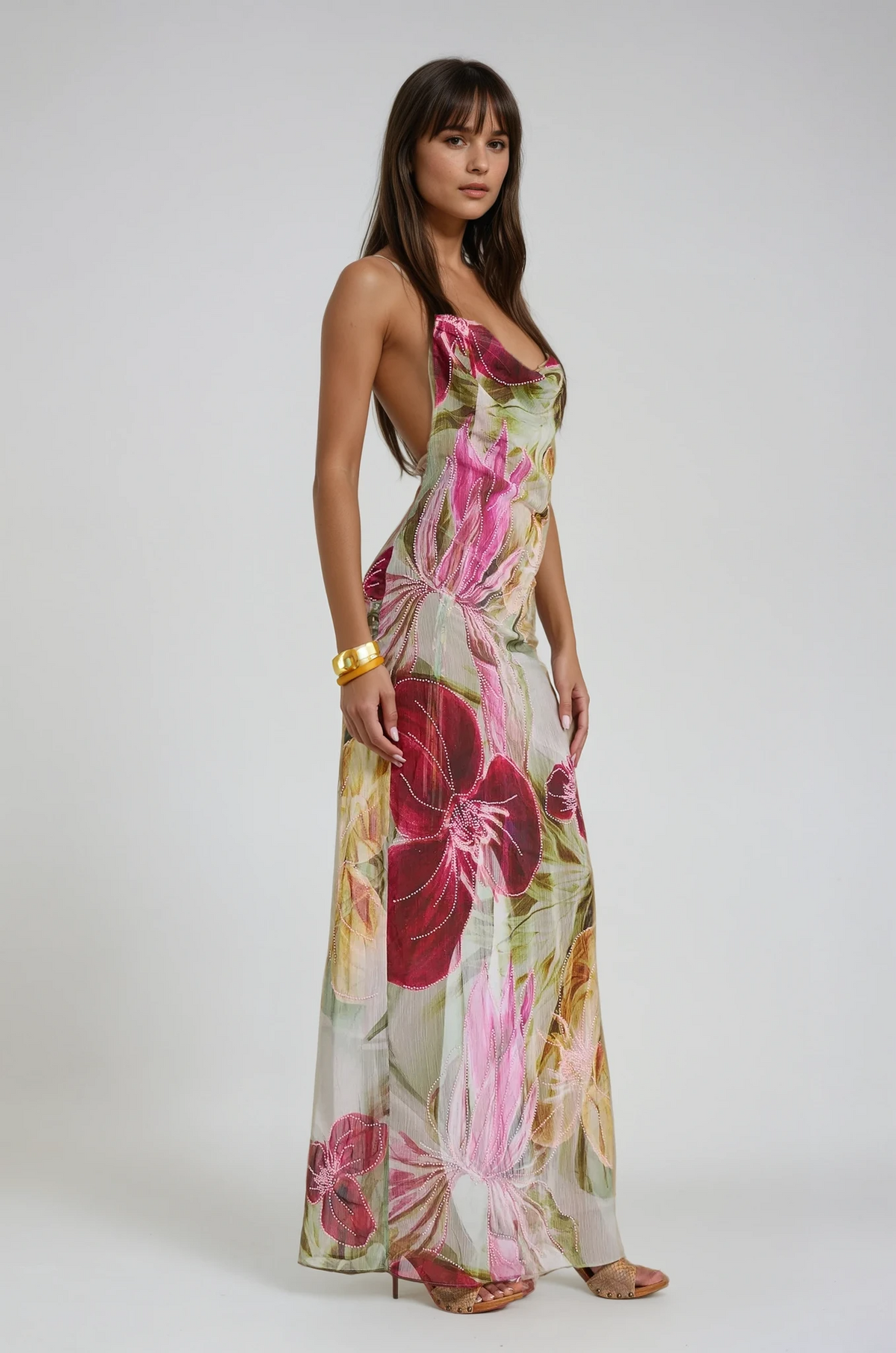 Elise Cowl Neck Maxi Dress