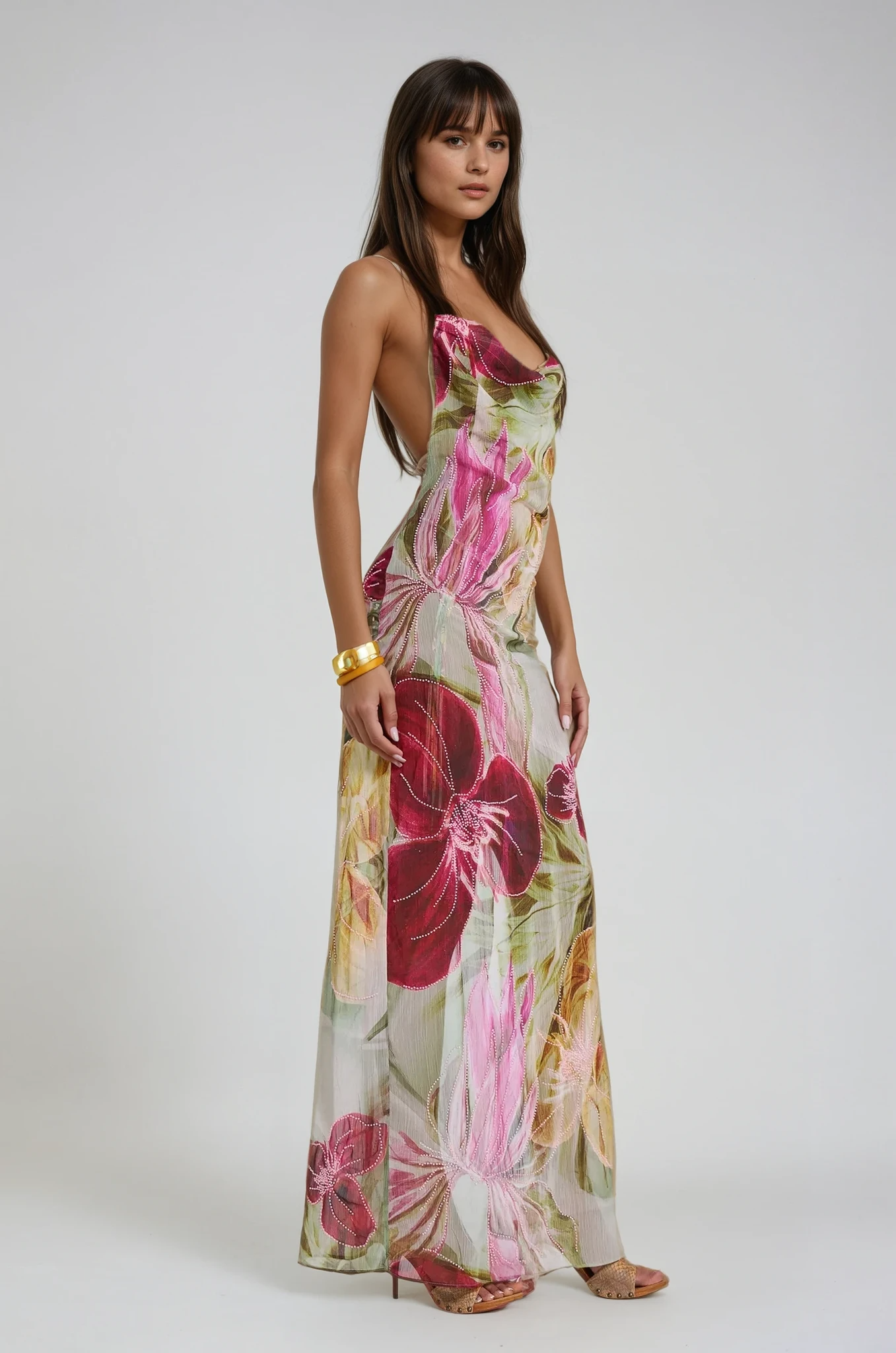 Elise Cowl Neck Maxi Dress