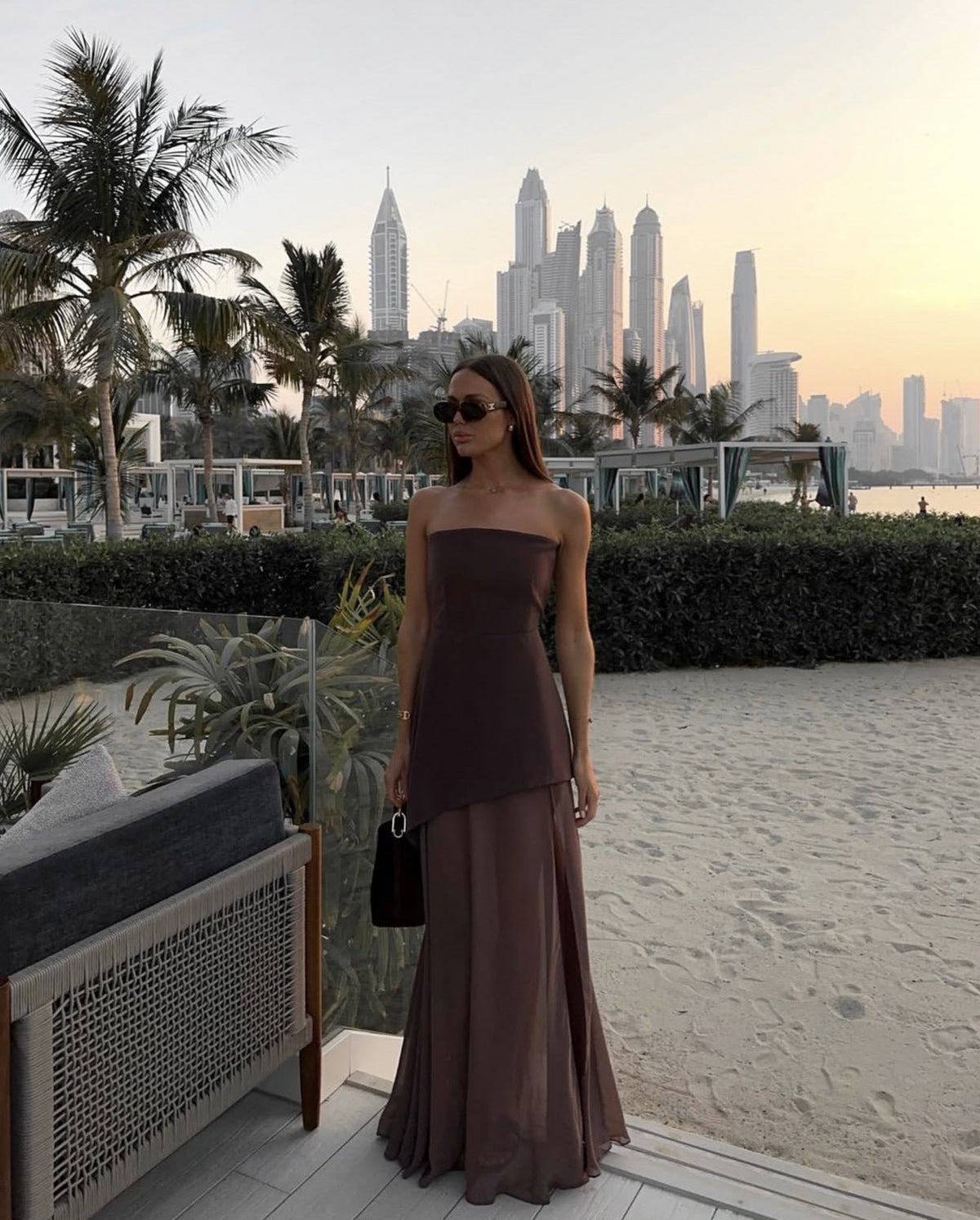 Cora Asymmetric Maxi Dress