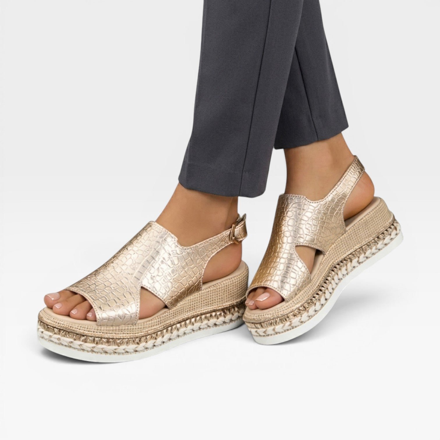 Espadrille Wedge Sandals, Slingback Woven Jute Platform