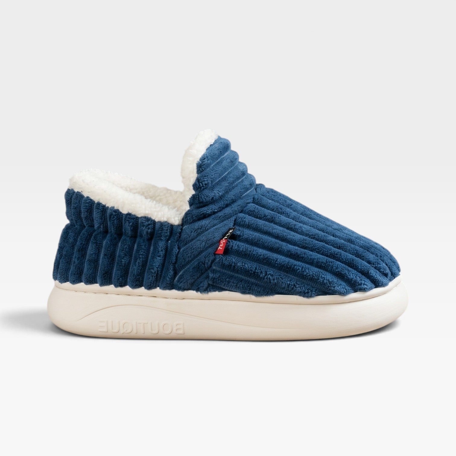 Corduroy Slipper Boots, Fleece Lined Slip On House Shoe