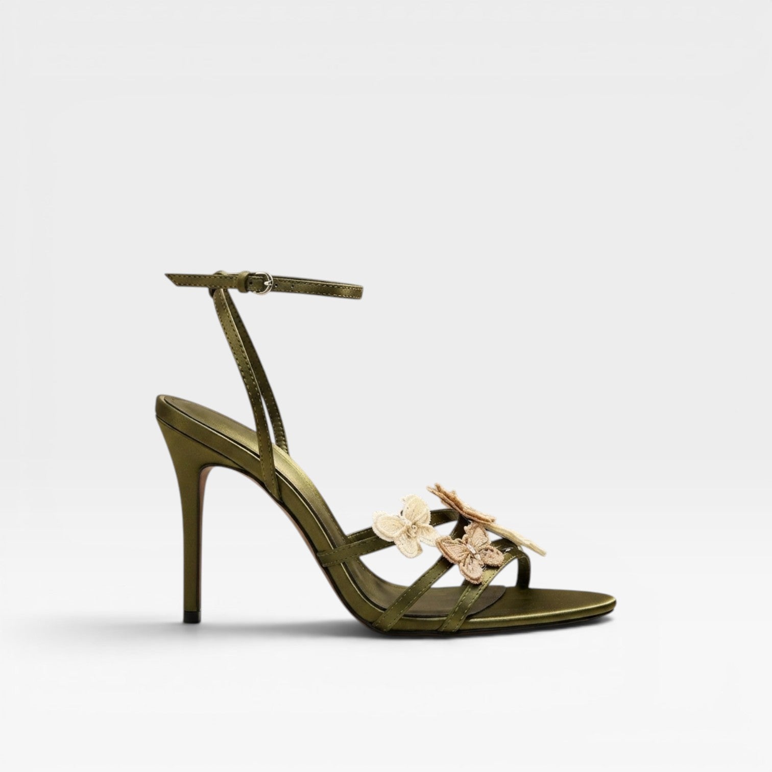 Crystal Butterfly Strappy Sandals, Ankle Buckle Heels