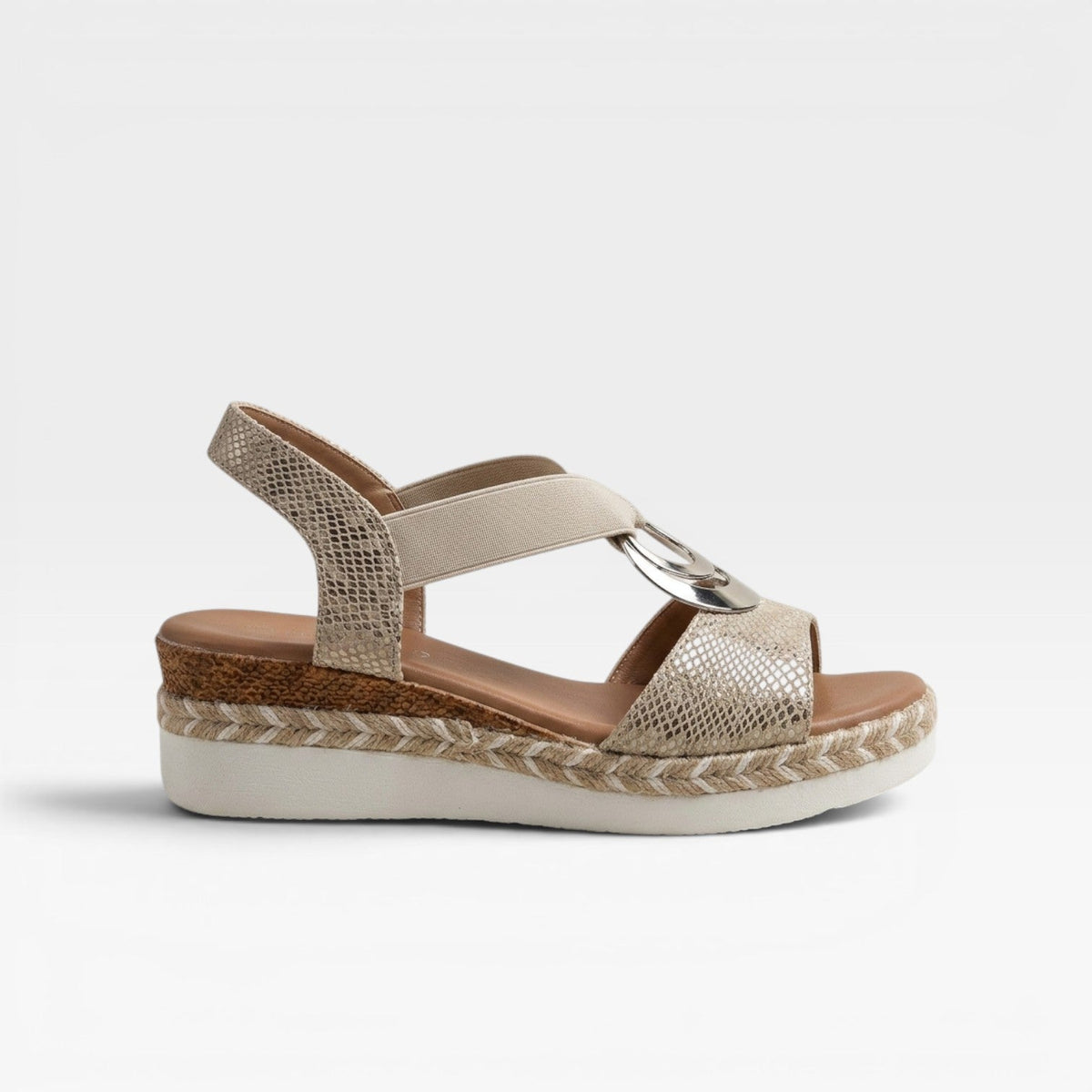 Espadrille Wedge Sandals, Jute Platform Stretch Strap