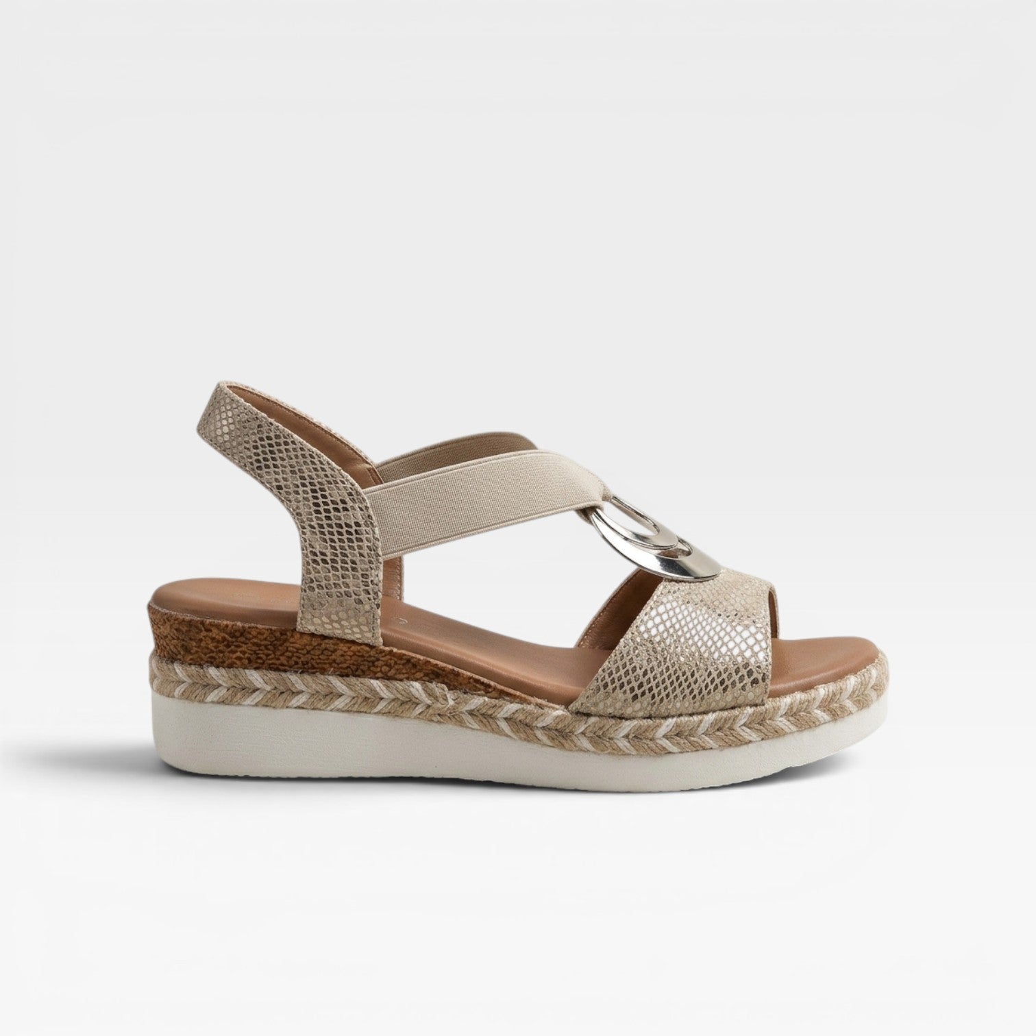 Espadrille Wedge Sandals, Jute Platform Stretch Strap
