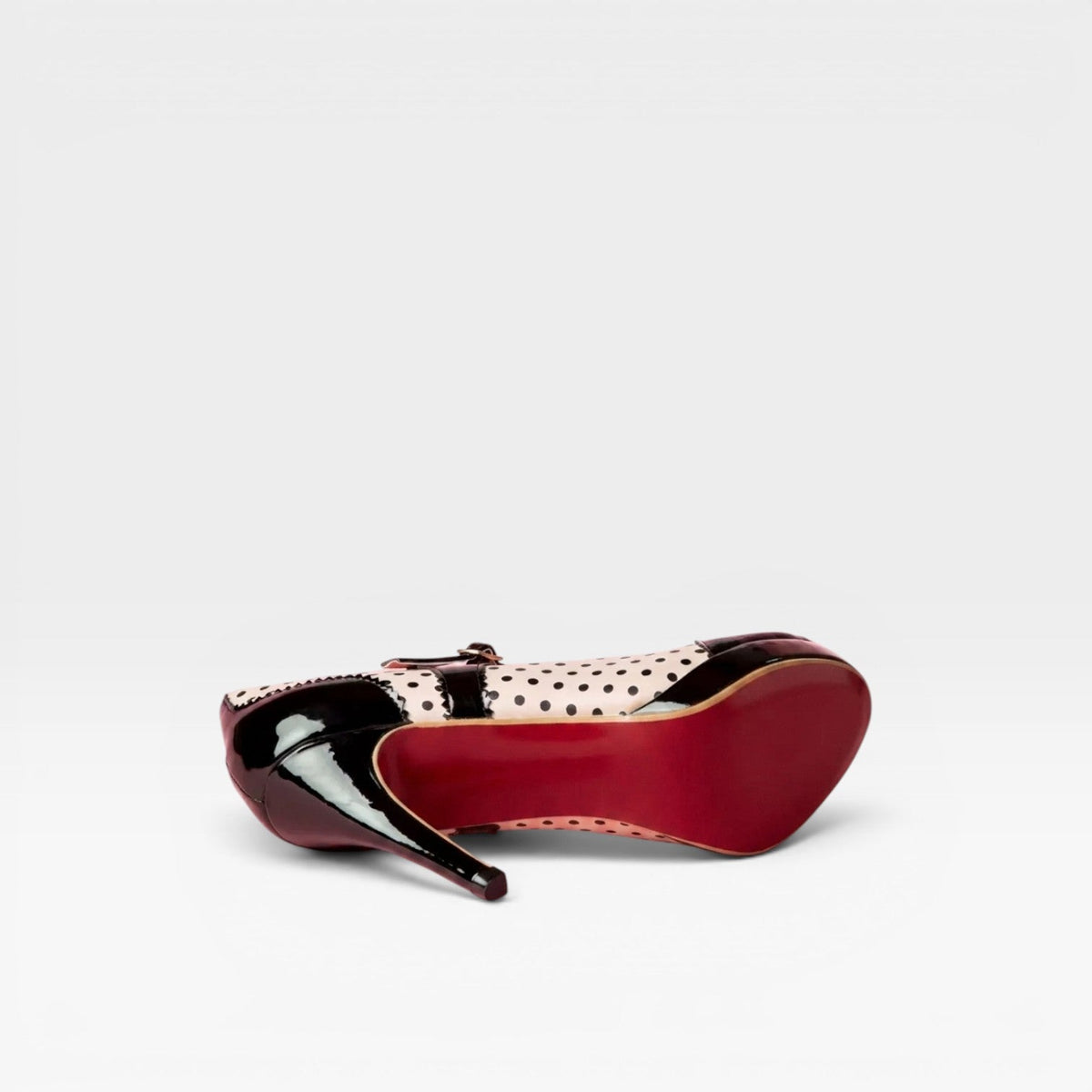 Polka Dot Mary Jane Pumps, Retro Patent Platform Heels