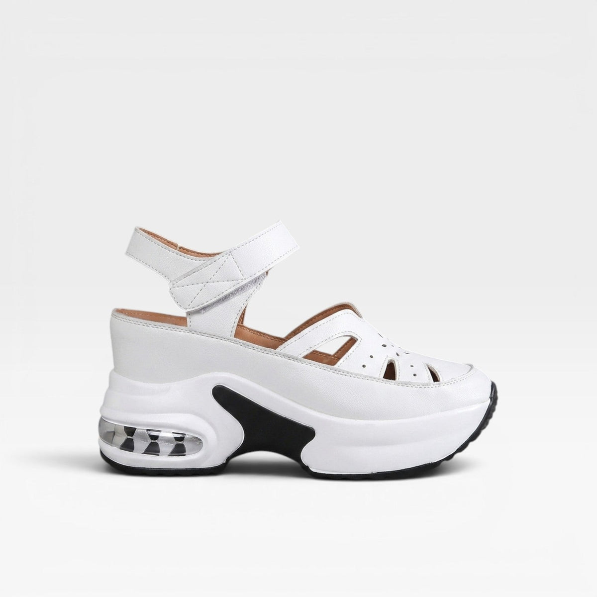 Closed Toe Platform Sandals, Cutout Walking Comfort
