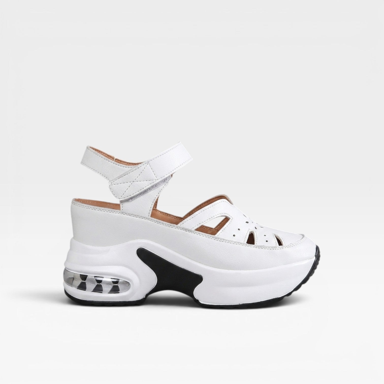 Closed Toe Platform Sandals, Cutout Walking Comfort