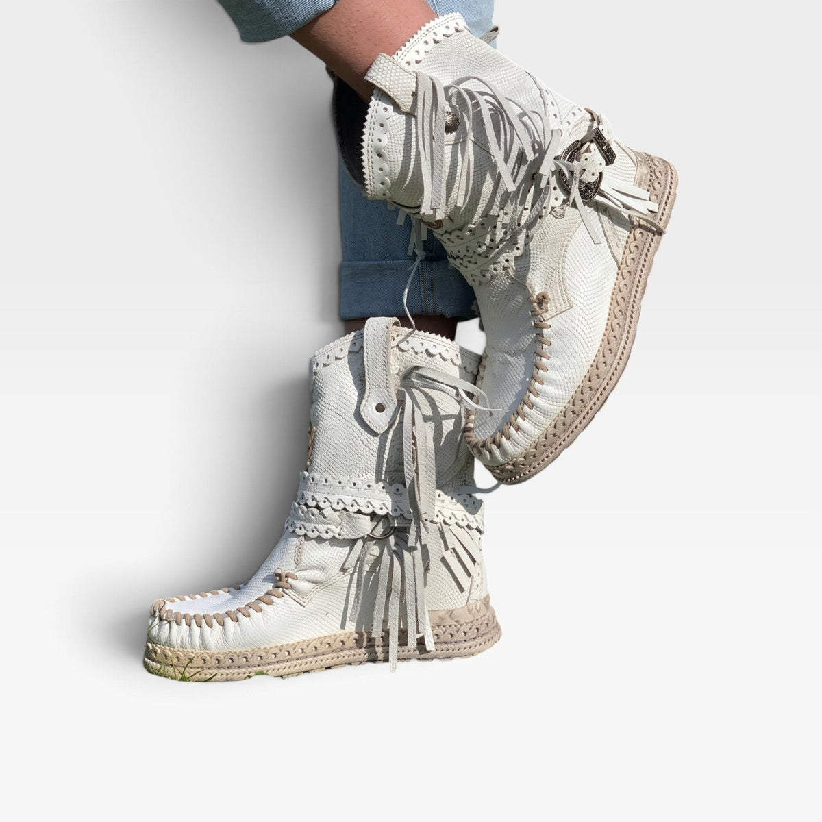 Suede Fringe Ankle Boots, Cushioned Insole Boho Style