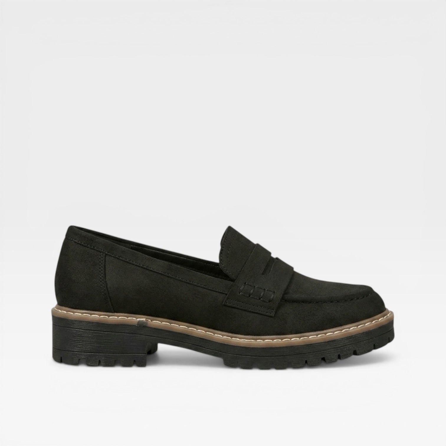Suede Look Loafers, Flexible Slip-On Walking Shoes
