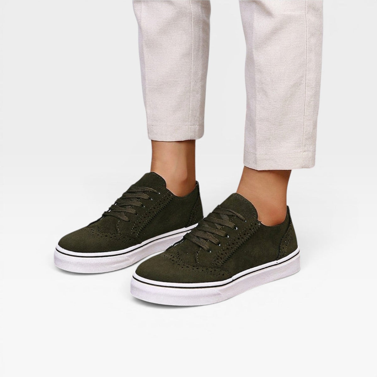 Suede Look Brogue Trainers, Lace Up Platform Shoes