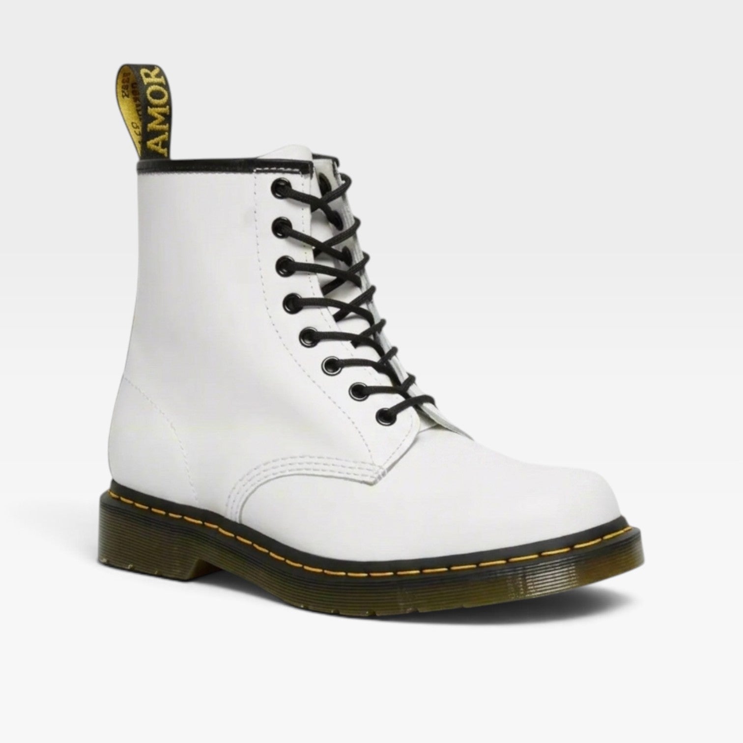 Leather Combat Boots, 8 Eye Lace Up Chunky Round Toe