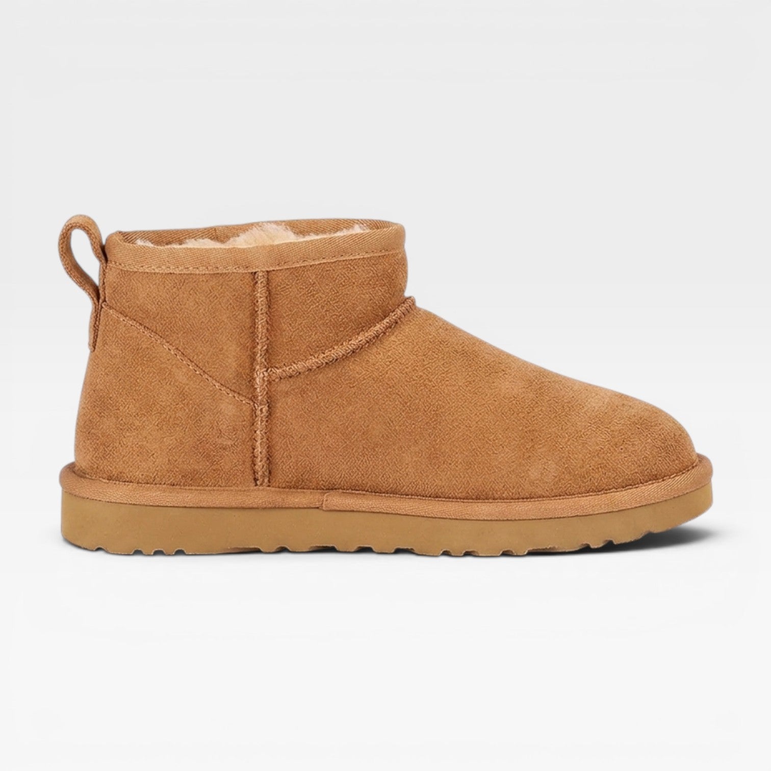Low Cut Suede Ankle Booties, Sheepskin Lined Boots