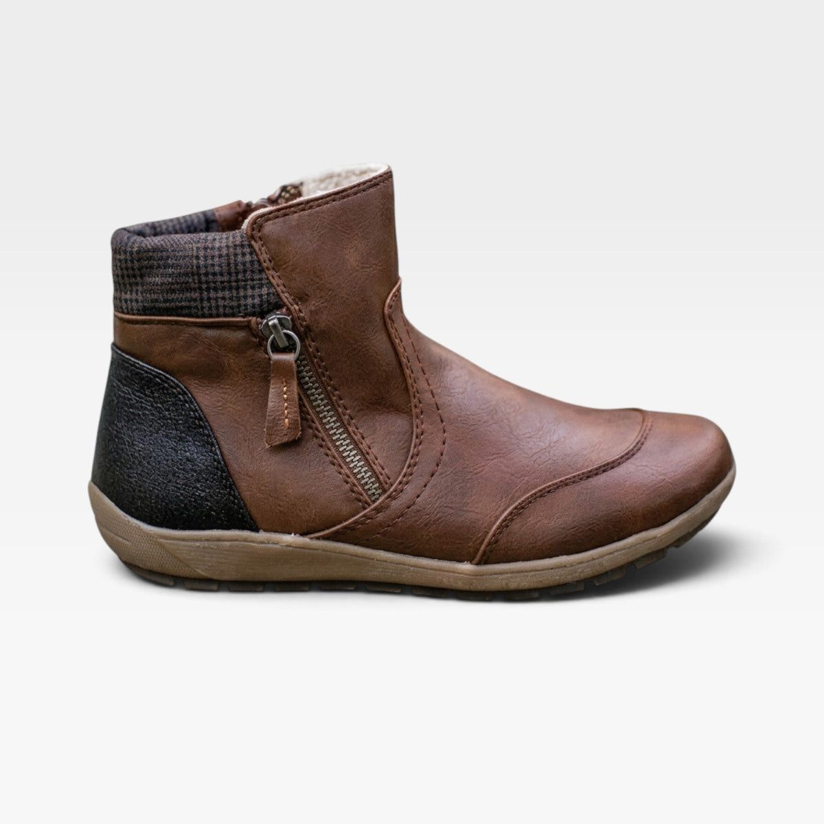 Waterproof Ankle Boots, Cushioned Insole Side Zip Comfort